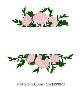 Horizontal botanical vector design banner  with carnation flowers