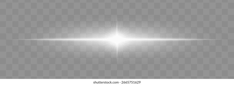 Luz brilhante horizontal isolada, efeito de feixe de luz realista brilhante adequado para iluminação de fotografia de estúdio.