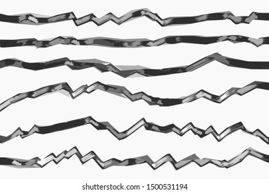 Horizontal broken lines. Vector handmade drawing.