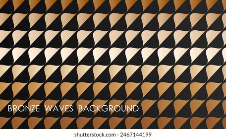 Horizontal bronze wave abstract background with copper waving ripple, cover, site presentation in HD format. UI template layout for web design of internet products. Vector banner