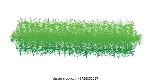 Ein horizontaler Pinselstrich aus grünen Grasblättern, der von dunkelgrün zu hellgrün verblasst.