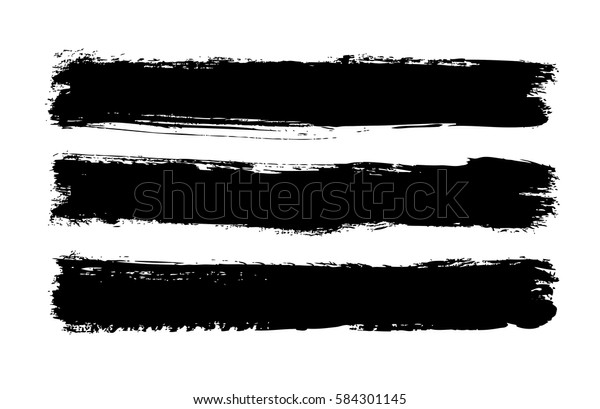 Horizontal Brush Stroke Stripes Stock Vector (Royalty Free) 584301145