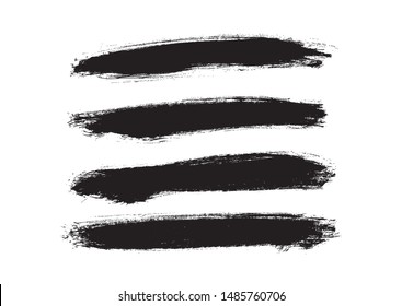 horizontal brush stroke stripes, vector illustration