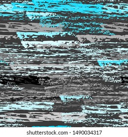 Horizontal  Brush Stroke Surface. Pinstripe Endless Repeating Elements. Chalk Print. Sport Blue and Gray Backdrop. Abstract Charcoal Surface. Brush Vector Background.