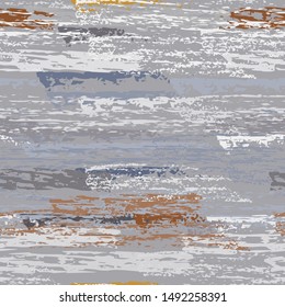 Horizontal  Brush Stroke Surface. Pinstripe Endless Repeating Elements. Modern Chalk Print. Khaki and Camo Backdrop. Abstract Charcoal Surface. Brush Vector Background.