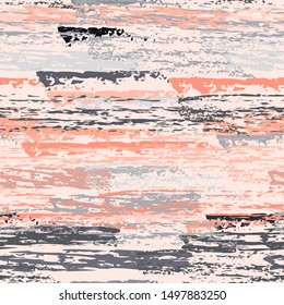 Horizontal  Brush Stroke Surface. Pinstripe Endless Repeating Elements. Creative Chalk Trends Motif. Pastel Pink Backdrop. Abstract Charcoal Surface. Brush Vector Background.