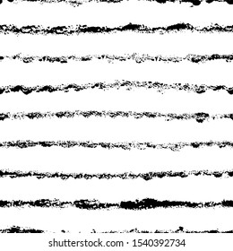 Horizontal brush strokes lines vector seamless pattern. Artistic coal pencil drawing decorative texture. Monochrome brushstrokes with dry paint effect illustration. Grunge wallpaper, textile design