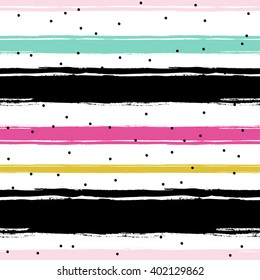 Horizontal brushstrokes seamless bold pattern. Vector texture. Hand painted.  Artistic creative universal background.