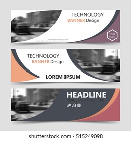 Horizontal business banner templates. Vector corporate identity website design, modern abstract technology background layout, eps10