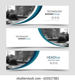 Horizontal business banner templates. Vector corporate identity ribbon banners, website header design. Collection of technology banner, modern background layouts. Vector banner set.