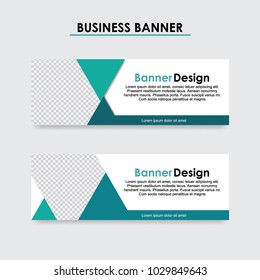 Horizontal business banner, web banner vector template, with space for your picture