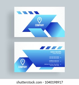 Horizontal business card with front and back presentation.