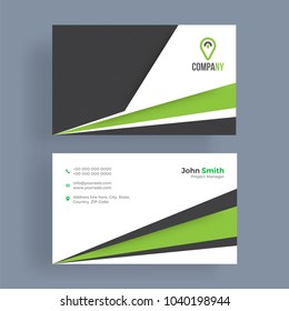Horizontal business card with front and back presentation.