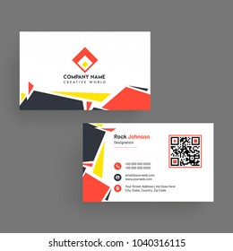 Horizontal business card with front and back presentation.