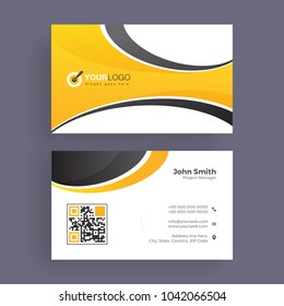 Horizontal business card with front and back presentation.