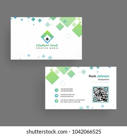 Horizontal business card with front and back presentation.