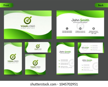 Horizontal business card with front and back presentation.