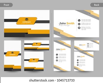 Horizontal business card with front and back presentation.