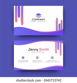 Horizontal business card with front and back presentation.