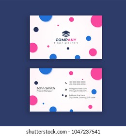 Tarjeta de visita horizontal con presentación frontal y posterior.