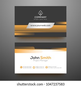 Horizontal business card with front and back presentation.
