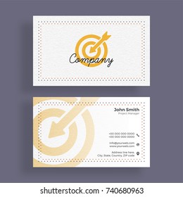 Horizontal business card with front and back presentation.