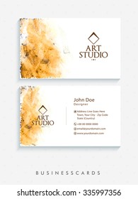 Horizontal Business Card, Name Card or Visiting Card set with front and back presentation.