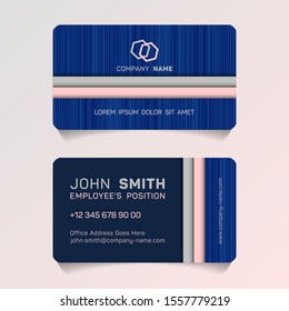 Horizontal business card papercut idea vector templates set. Corporate business card graphic design with place for logo, employee's name, position, mobile number, website and company office address.