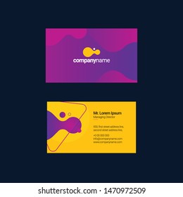 horizontal business card print template. Personal business card with company logo. Exclusive and Modern design