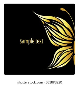 Horizontal business card template with butterfly elements.Vector illustration.