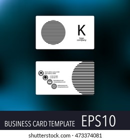 Horizontal business card template with company logo. Vector illustration