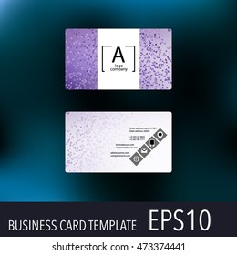Horizontal business card template with company logo. Vector illustration