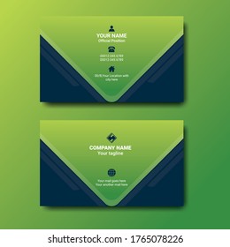 horizontal business card template with natural look.stationery design. vector illustration