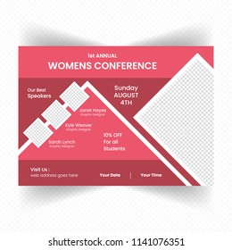 Horizontal Business Conference brochure flyer design layout template in A4 size, with nice background, vector eps10