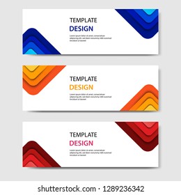 Set Three Geometric Banner Modern Modern Stock Vector (royalty Free 