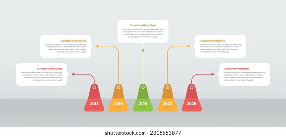 Horizontal business data presentation infographic timeline template