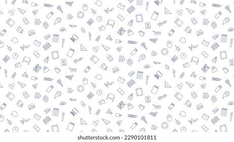 Horizontal business icon pattern illustration (no background)