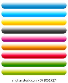 Horizontal button, banner background with blank space. Rounded rectangle banners.