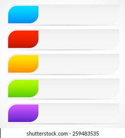 Horizontal Button, Banner Backgrounds with Colorful Inserts
