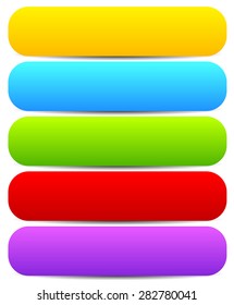 Horizontal Buttons Blank Space Rounded Colorful Stock Vector (Royalty ...