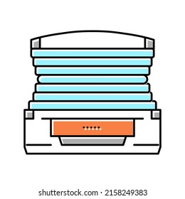 horizontal cabin open solarium electronic equipment color icon vector. horizontal cabin open solarium electronic equipment sign. isolated symbol illustration