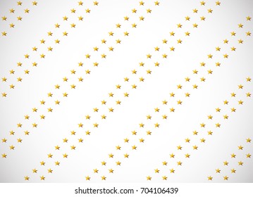 Horizontal card. Seamless pattern with gold cartoon stars and moons. Good for surface design, textile, fabric, wallpaper, wrapping paper, decoupage, scrapbooking, handmade. Vector.