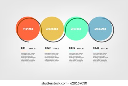 Horizontal cartoon timeline steps infographics - can illustrate a strategy, workflow or team work, vector flat color, business template for presentation. Can be used for diagram, banner, web design