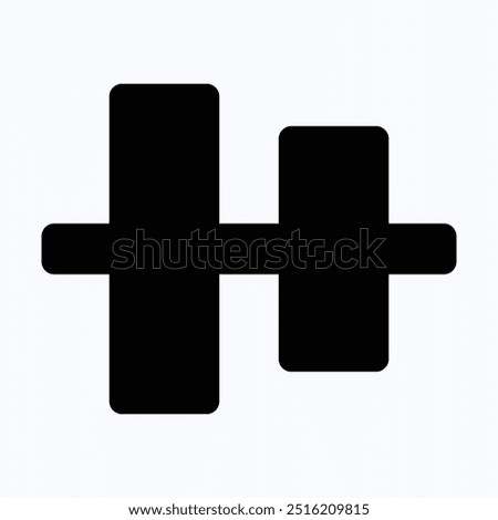 Horizontal Center Align Tool Icon, Alignment, Isolated Silhouette Vector Icon.