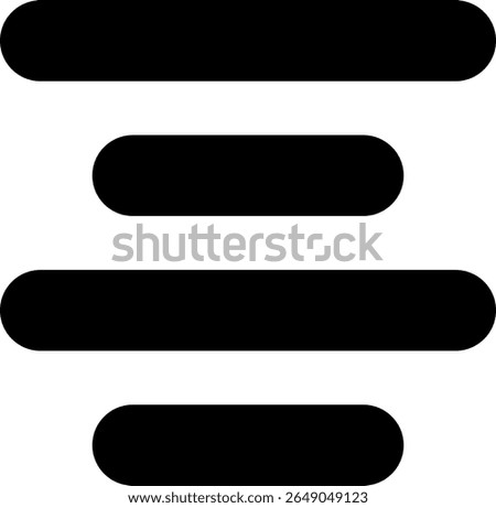 Horizontal Centre Align Modern Black Icon Design