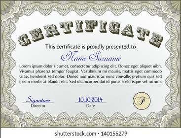 Plantilla de certificado o diploma horizontal.