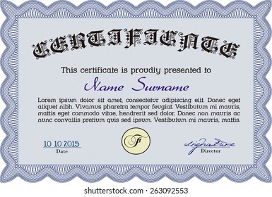 Plantilla de certificado o diploma horizontal