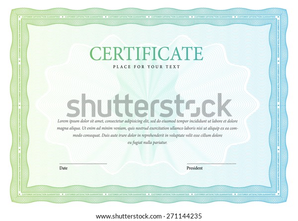 Horizontal Certificate Diplomas Vector Stock Vector (Royalty Free ...