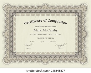 Horizontal certificate template 