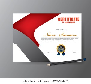 horizontal certificate template, diploma, vector